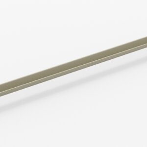 A long, narrow metal bracket with rectangular ends, likely used for support or mounting. It is positioned diagonally on a plain white background.