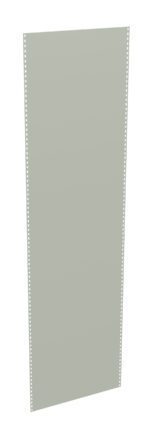 A rectangular sheet of light gray paper with perforated edges on both sides, resembling older continuous printer paper. The texture is plain and monochromatic.