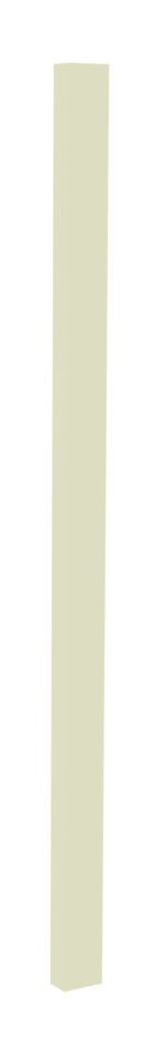 A tall, narrow rectangular beige pillar stands vertically on a white background.