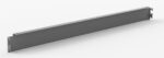 A long, horizontal, gray metal beam with notches on each end against a plain white background.