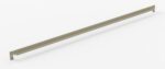 A long, narrow metal bar with angled ends, possibly used for support or mounting, is lying on a plain white surface. The bar is light gray and has holes for screws or bolts at each end.