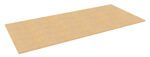 A large, rectangular sheet of medium-density fiberboard (MDF) with a smooth, light brown surface.
