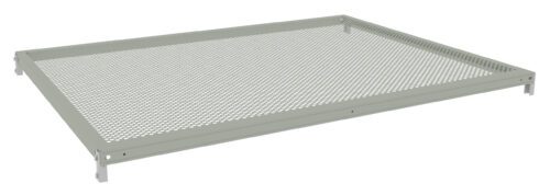 A rectangular sheet with a mesh, perforated surface, surrounded by a solid frame. The sheet is set on a flat white background.