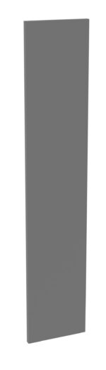 A gray, rectangular, vertical panel positioned against a white background. The panel has a smooth texture and slightly visible shading, indicating a three-dimensional shape.