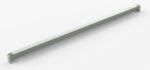 A long, rectangular, light gray metal beam with square ends, set against a plain white background.
