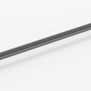 A long, slender metal bar with a square mounting bracket on each end, shown on a plain white background. The bar appears to be made of steel and is likely used for structural support or as a rail.