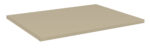 A beige, rectangular metal panel with a smooth surface and slightly rounded edges. The panel is laid flat, showcasing its thin profile and minimalist design.