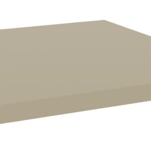A flat, rectangular, light brown surface with a smooth texture, resembling a tabletop or a shelf, set against a plain white background.