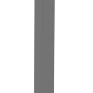 A tall, narrow, vertically oriented gray rectangular prism on a white background.