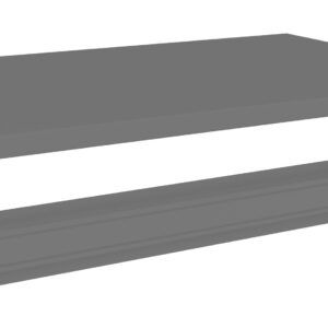 Gray rectangular metal panel and support rail, both with small holes for screws, displayed on a white background. The panel appears flat while the rail is longer, with visible ridges and a hollow structure for attachment.