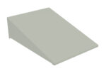 A light gray, wedge-shaped ramp made of smooth material. The ramp is shown in a three-dimensional perspective, with a flat top surface inclining upward from a narrow edge to a wider base.