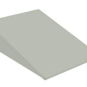 A light gray, wedge-shaped ramp made of smooth material. The ramp is shown in a three-dimensional perspective, with a flat top surface inclining upward from a narrow edge to a wider base.