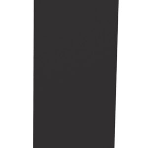 A tall, narrow, black rectangle with a slanted top, set against a white background.