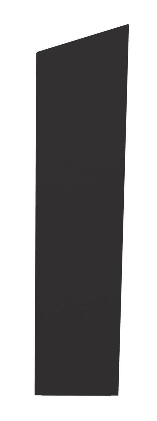 tnm52xws8dddcirthl4z.jpg A tall, narrow, black rectangle with a slanted top, set against a white background.