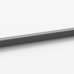 A long, thin, rectangular metal bar with slight brackets on each end, set against a plain white background. The bar has a flat, smooth surface and appears to be a part meant for assembly or structural support.