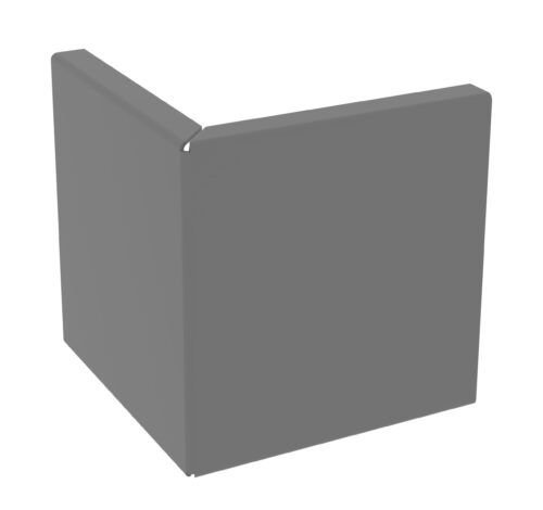 trb8qnylhzw9jqapnaak.jpg A grey object with a simple, geometric shape featuring straight edges and a corner, resembling two perpendicular panels joined together. The surface appears smooth and uniform.