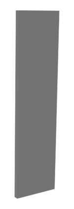 A tall, rectangular, plain gray door is shown upright against a white background. The doors surface is smooth, with no visible handles or designs.