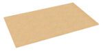 A rectangular sheet of medium-density fiberboard (MDF) with a light brown surface, shown at an angle on a white background.