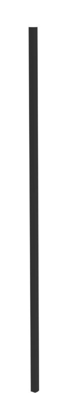 A tall, slim, vertical black post against a plain white background.