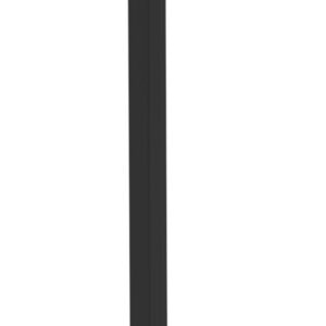 A tall, slim, vertical black post against a plain white background.