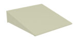 3D rendering of a simple geometric ramp or wedge. The object is a triangular prism with a sloped top surface, colored in a light beige or off-white tone, set against a plain white background.
