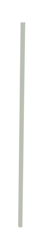 A long, thin, light gray rectangular prism standing vertically against a white background.