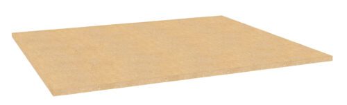 A plain, rectangular sheet of medium-density fiberboard (MDF) with a light brown color, shown on a white background. The board appears smooth and flat, with slightly visible texture.
