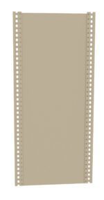 Illustration of a tall, beige, rectangular panel with a grid of square-shaped holes along the vertical edges. The design appears technical or industrial, resembling a structural or architectural element.