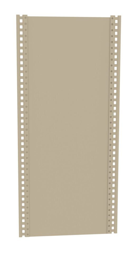 ueftbcnnwedctsngyq2m.jpg Illustration of a tall, beige, rectangular panel with a grid of square-shaped holes along the vertical edges. The design appears technical or industrial, resembling a structural or architectural element.