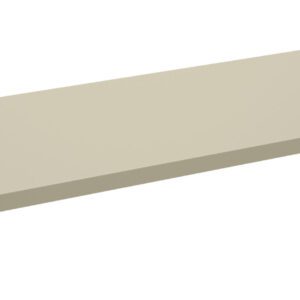 A long, flat, rectangular beige metal panel with four small holes near the corners, used for mounting or covering surfaces. The surface is smooth and the edges are slightly raised.