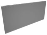 A large gray perforated sheet with a series of evenly spaced holes along the top and bottom edges, viewed at an angle. The surface is smooth and slightly reflective.