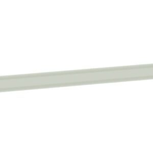 A long, narrow metal strip with a rectangular cross-section, featuring a hole at each end. It appears to be light gray and is oriented horizontally against a white background.