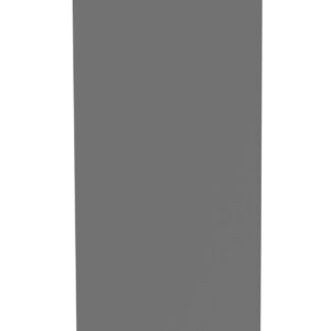 A tall, rectangular, gray standing banner against a white background.