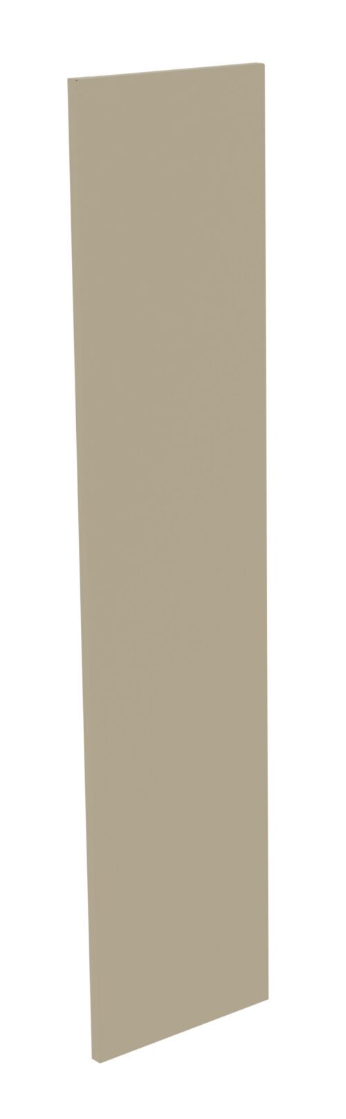 A tall, narrow beige rectangular panel standing upright against a white background.