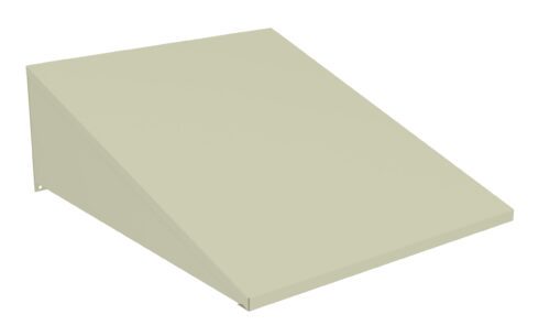 Simple, light beige, rectangular prism with a sloped top surface.