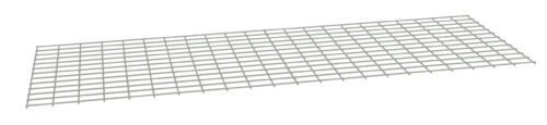 A large, rectangular metal grid with a series of uniformly spaced horizontal and vertical bars. The grid is positioned diagonally, creating a perspective effect. The background is plain white.