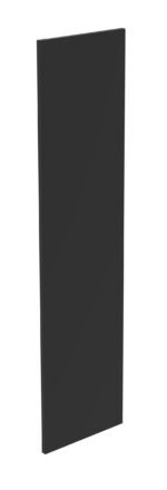 A rectangular, black, flat object standing upright against a white background, resembling a panel or a sleek monolith.