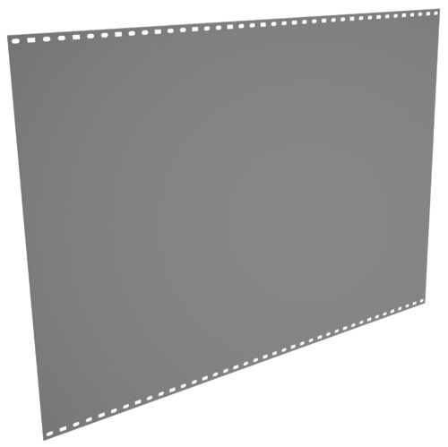 v3kyvuugj0wyjqxt7trl.jpg A gray sheet of paper with holes evenly spaced along its top and bottom edges, resembling continuous printer paper. The sheet is positioned diagonally and appears blank without any visible text or markings.