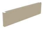 Beige rectangular metal panel with a right-angled edge and three small holes on one side, standing upright against a white background.
