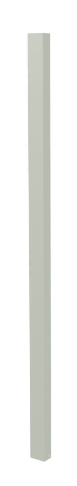 A tall, narrow, rectangular prism with a plain texture and light gray color stands vertically against a white background.