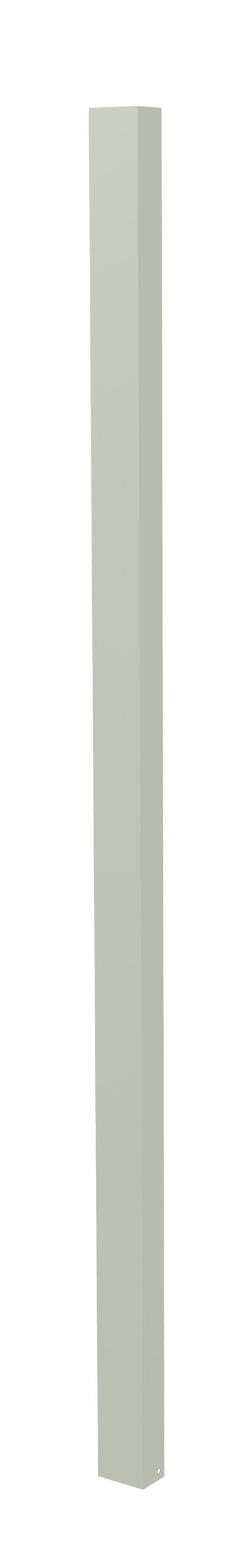 v9hbuawfauvmjjq7h9zx.jpg A tall, narrow, rectangular prism with a plain texture and light gray color stands vertically against a white background.