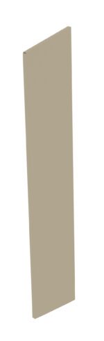 A tall, rectangular, and thin beige panel stands upright against a plain white background. The panel has a smooth surface and sharp edges, resembling a flat piece of material or a divider.