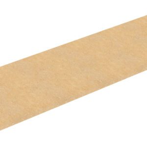 Rectangular piece of medium-density fiberboard (MDF) with a smooth, light brown surface, viewed from an angle against a white background.