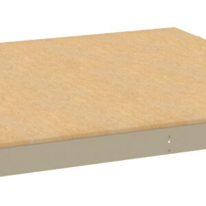 A square wooden platform with a beige border, viewed from a slightly elevated angle. The surface appears smooth and uniform.