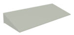 A light gray, rectangular metal awning with a sloped surface designed for installation over doors or windows. It has a simple, minimalist design and is slightly elevated from the base on one side.