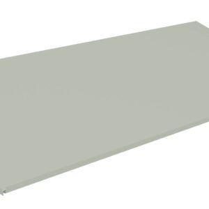 A light gray, rectangular metal awning with a sloped surface designed for installation over doors or windows. It has a simple, minimalist design and is slightly elevated from the base on one side.