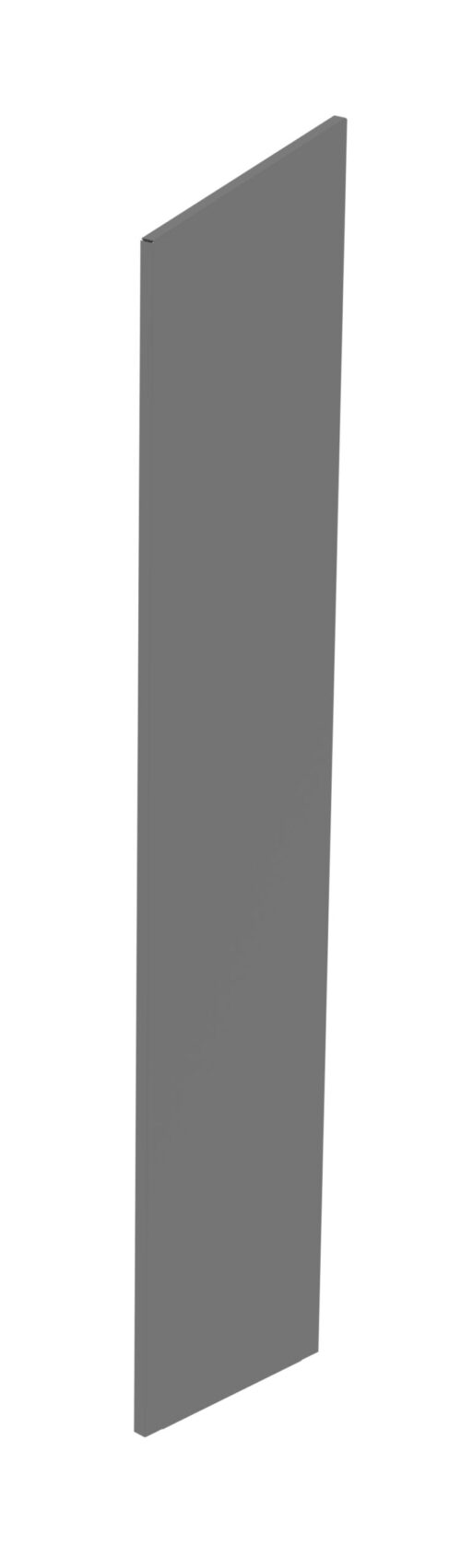 A tall, narrow, gray rectangular panel is displayed against a white background. The panel is viewed at an angle, giving it a three-dimensional appearance.
