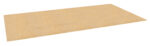 A large, rectangular sheet of beige construction material, likely MDF or particle board, is shown against a white background. The sheet has a smooth texture and even edges.