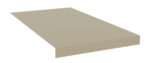 A simple 3D rendering of a rectangular beige surface, resembling a tabletop or a thick slab, against a white background. The shape appears flat with a solid edge visible from the front.