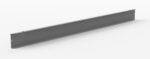 A long, rectangular metal bracket with small holes at each end and two holes in the middle, positioned on a plain white background.